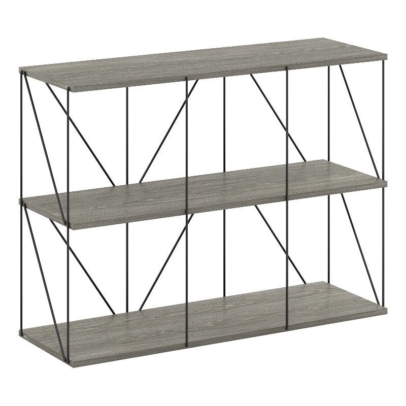 Furinno Rata 3 x 2 Flat Base Shelf Display Rack in French Oak Grey
