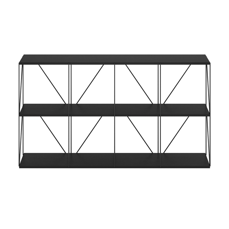 Furinno Rata 4 x 2 Flat Base Shelf Display Rack in Americano