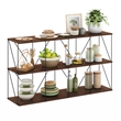 Furinno Rata 4 x 2 Flat Base Shelf Display Rack in Columbia Walnut