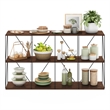 Furinno Rata 4 x 2 Flat Base Shelf Display Rack in Columbia Walnut