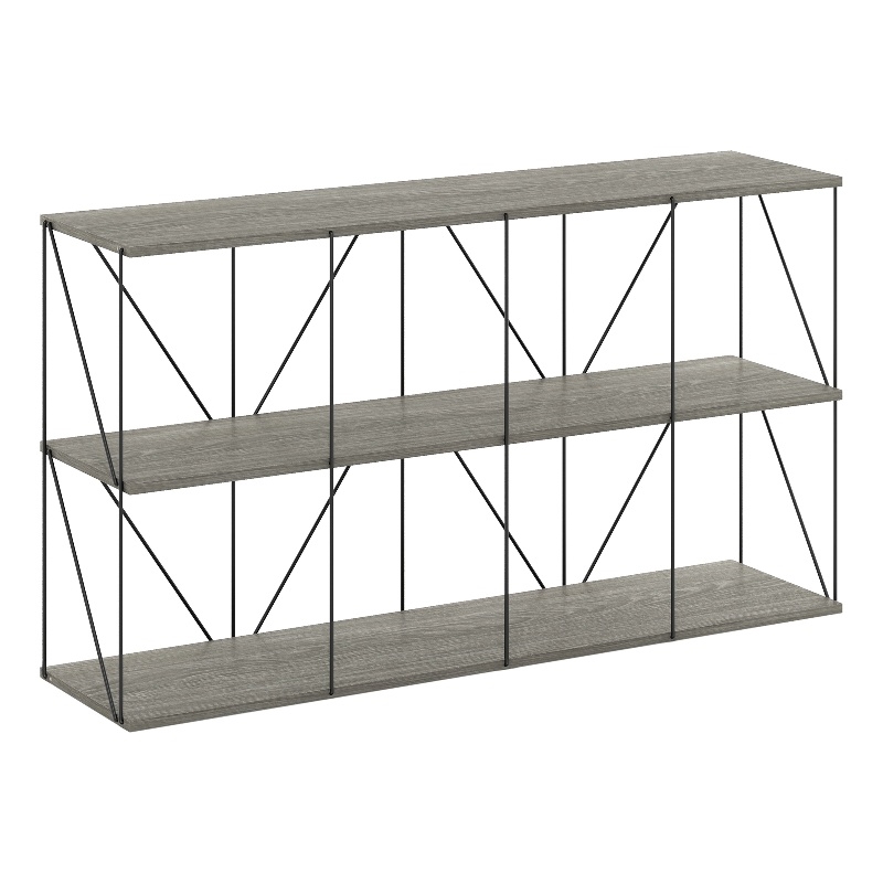 Furinno Rata 4 x 2 Flat Base Shelf Display Rack in French Oak Grey