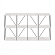 Furinno Rata 4 x 2 Flat Base Shelf Display Rack in Marble White