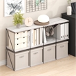 Furinno Rata 4 x 2 Flat Base Shelf Display Rack in Marble White