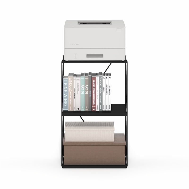 Furinno Rata 3-Tier Flat Base Shelf Display Rack in Americano
