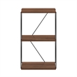 Furinno Rata 3-Tier Flat Base Shelf Display Rack in Columbia Walnut