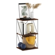 Furinno Rata 3-Tier Flat Base Shelf Display Rack in Columbia Walnut