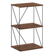 Furinno Rata 3-Tier Flat Base Shelf Display Rack in Columbia Walnut
