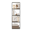 Furinno Rata 5-Tier Flat Base Shelf Display Rack Narrow in French Oak Grey