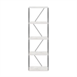 Furinno Rata 5-Tier Flat Base Shelf Display Rack Narrow in Marble White