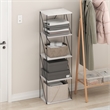 Furinno Rata 5-Tier Flat Base Shelf Display Rack Narrow in Marble White