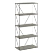 Furinno Rata 5-Tier Flat Base Shelf Display Rack Wide in French Oak Grey