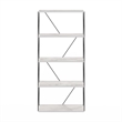 Furinno Rata 5-Tier Flat Base Shelf Display Rack Wide in Marble White