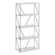 Furinno Rata 5-Tier Flat Base Shelf Display Rack Wide in Marble White