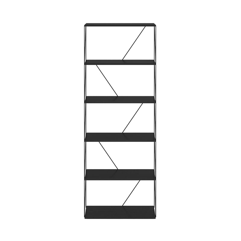 Furinno Rata 6-Tier Flat Base Shelf Display Rack Wide in Americano