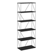 Furinno Rata 6-Tier Flat Base Shelf Display Rack Wide in Americano