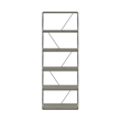 Furinno Rata 6-Tier Flat Base Shelf Display Rack Wide in French Oak Grey