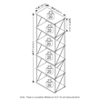 Furinno Rata 6-Tier Flat Base Shelf Display Rack Wide in Marble White