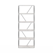 Furinno Rata 6-Tier Flat Base Shelf Display Rack Wide in Marble White