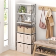 Furinno Rata 6-Tier Flat Base Shelf Display Rack Wide in Marble White