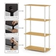 Furinno TURN-N-TUBE 4-Tier Shelf Display Rack in Blonde Maple