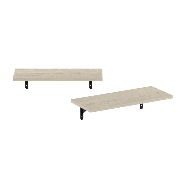 Furinno ROSSI 18Inch Wall Mounted Floating Shelves in Metropolitan Pine Set of 2