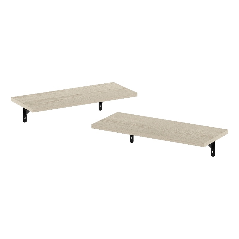 Furinno ROSSI 18Inch Wall Mounted Floating Shelves in Metropolitan Pine Set of 2
