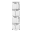 Furinno DALY 4-Tier Freestanding Rotating 360 Display Bookshelf in White