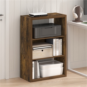 Furinno Viola 3-Tier Open Shelf Bookcase in Bookshelf in Amber Pine