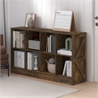 Furinno JENSEN Farmhouse 8-Cube Display Bookcase in Bookshelf in Amber Pine