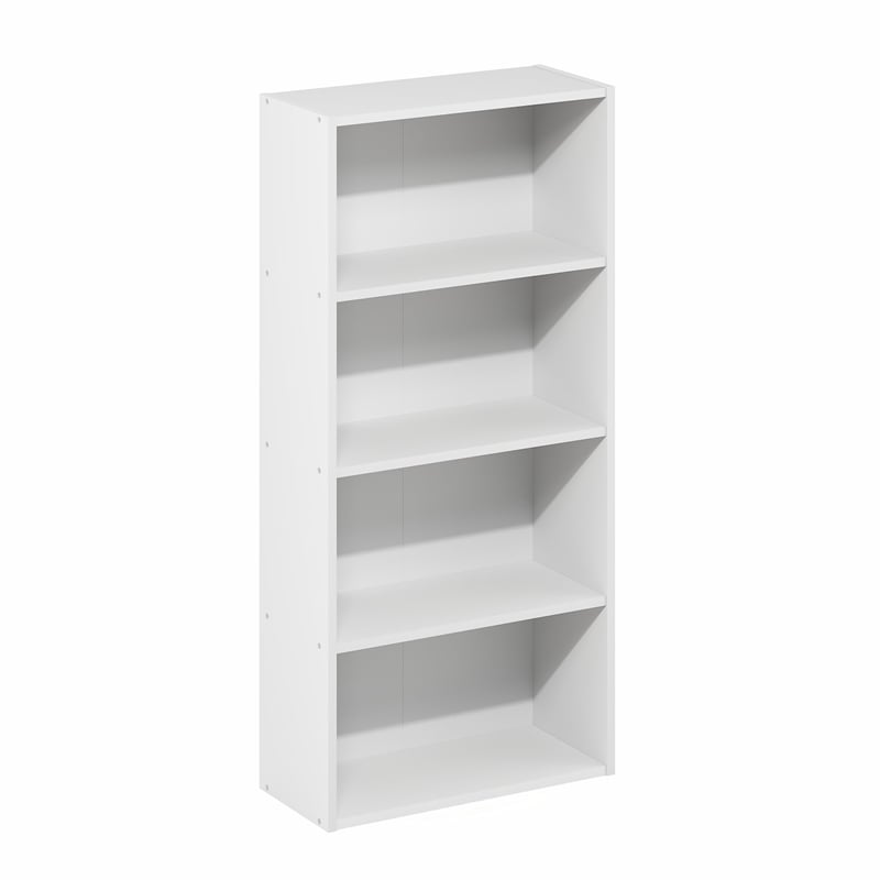 Furinno BASIC 4-Tier Open Shelf Bookcase 7 x 17 x 35inches in White