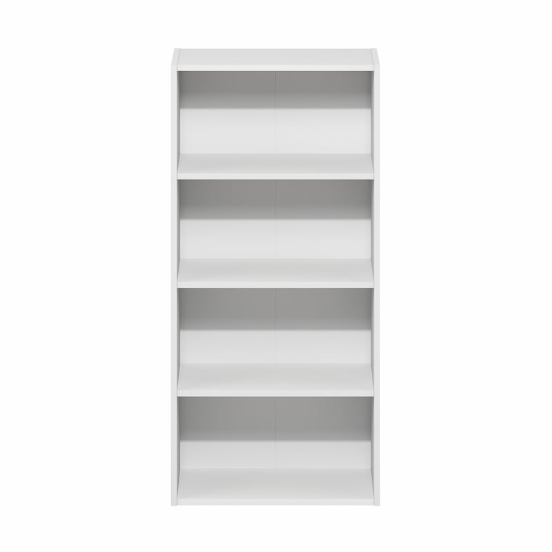 Furinno BASIC 4-Tier Open Shelf Bookcase 7 x 17 x 35inches in White