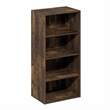 Furinno BASIC 4-Tier Open Shelf Bookcase  11 x 17 x 35inches in Amber Pine