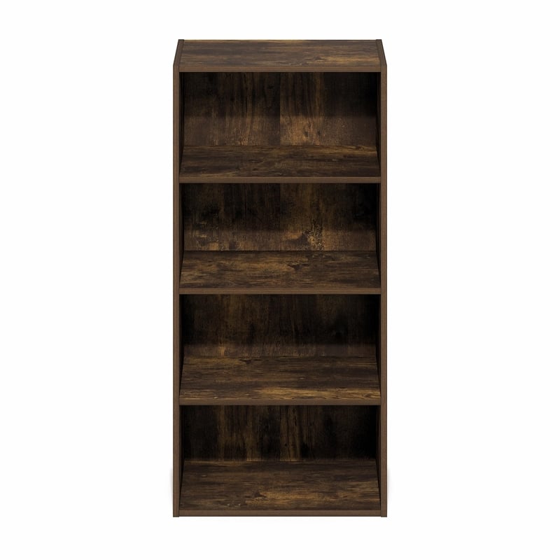 Furinno BASIC 4-Tier Open Shelf Bookcase  11 x 17 x 35inches in Amber Pine