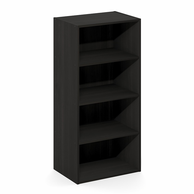 Furinno BASIC 4-Tier Open Shelf Bookcase 11 x 17 x 35inches in Espresso