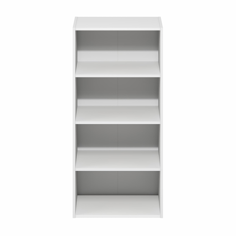 Furinno BASIC 4-Tier Open Shelf Bookcase 11 x 17 x 35inches in White