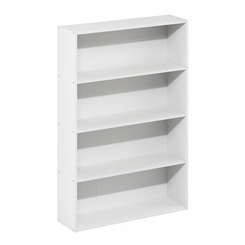 Furinno BASIC 4-Tier Open Shelf Bookcase 6 x 24 x 35inches in White