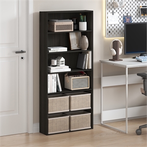 Furinno Basic 6-Tier Open Shelf Bookcase 7 x 24 x 53inches in Espresso