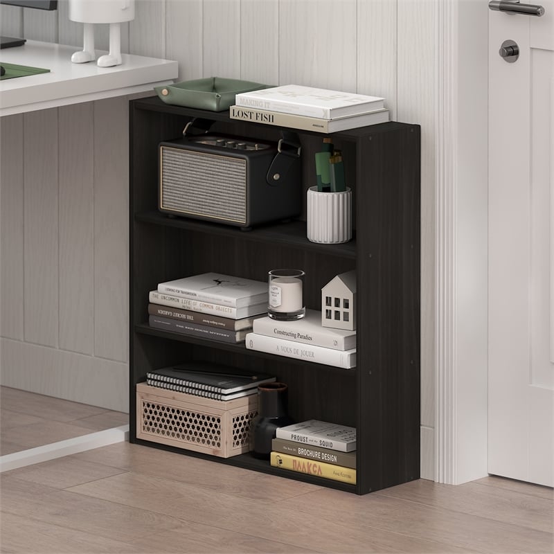Furinno BASIC 3-Tier Open Shelf Bookcase  7 x 24 x 26inches in Espresso