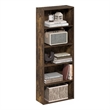 Furinno BASIC 5-Tier Open Shelf Bookcase  7 x 17 x 44inches in Amber Pine