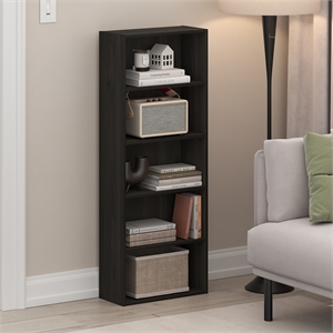 Furinno Basic 5-Tier Open Shelf Bookcase  7 x 17 x 44inches in Espresso