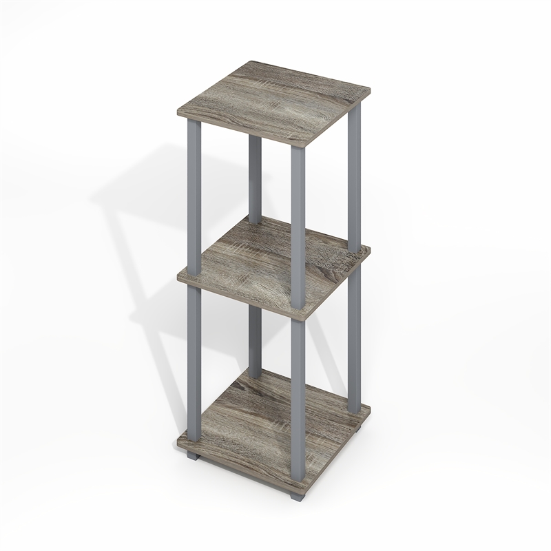 Furinno SIMPLISTIC End Table in Set of Two in Grey Oak/Grey