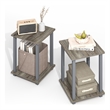 Furinno SIMPLISTIC End Table in Set of Two in Grey Oak/Grey
