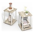 Furinno SIMPLISTIC End Table in Set of Two in Light Oak/White