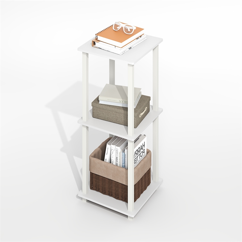 Furinno SIMPLISTIC End Table in Set of Two in Pla inWhite/White