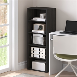 Furinno Basic 5-Tier Open Shelf Bookcase  11 x 17 x 4inches4 in Espresso