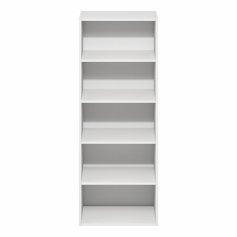 Furinno BASIC 5-Tier Open Shelf Bookcase  11 x 17 x 4inches4 in White
