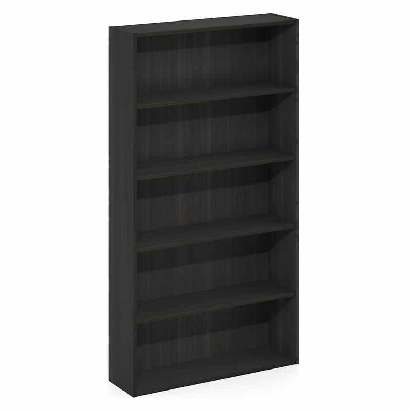 Furinno BASIC 5-Tier Open Shelf Bookcase  7 x 24 x 44inches in Espresso