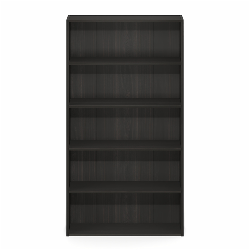 Furinno BASIC 5-Tier Open Shelf Bookcase  7 x 24 x 44inches in Espresso