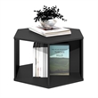 Furinno Modern Hexagonal Coffee Table with Open Storage in Americano