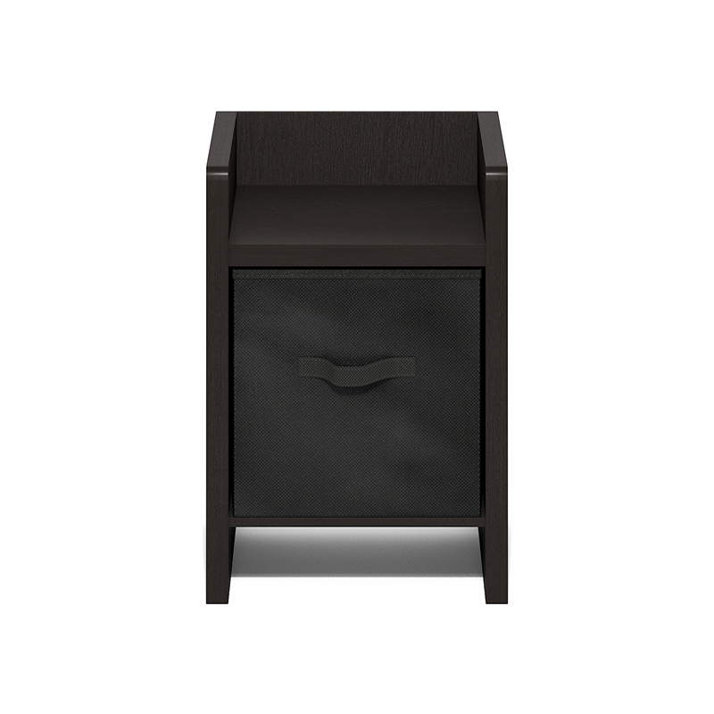 Furinno VIOLA End Table in Side Table with Storage Bins in Dark Oak